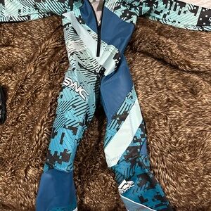 Blue and Black Graphic Ski Suit